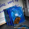 6PCS North Pine Epoxy Resin River Coaster Blue Insulation Mat Pot Bearing Solid Wood Zen Wave Coaster Mat