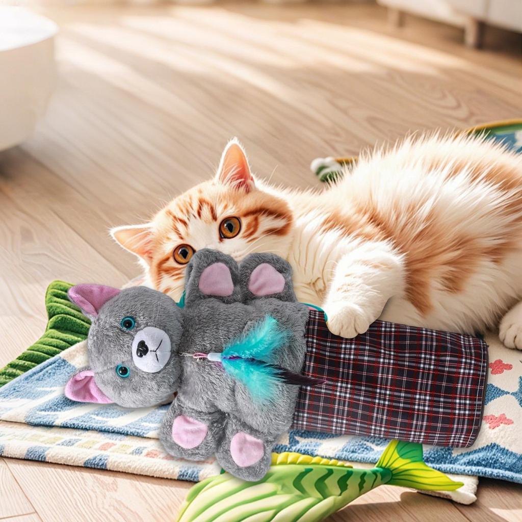Katzen Ringen Spielzeug Niedlich Interaktiv Stimulation Katze Sumo Ringer Puppe Spiel Handschuh Für Unterhaltung Langeweile Mentale Entlastung