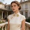 Satins Fabric Butterfly Knot Button Ideal For Wedding Dress And Clothing Embellishment