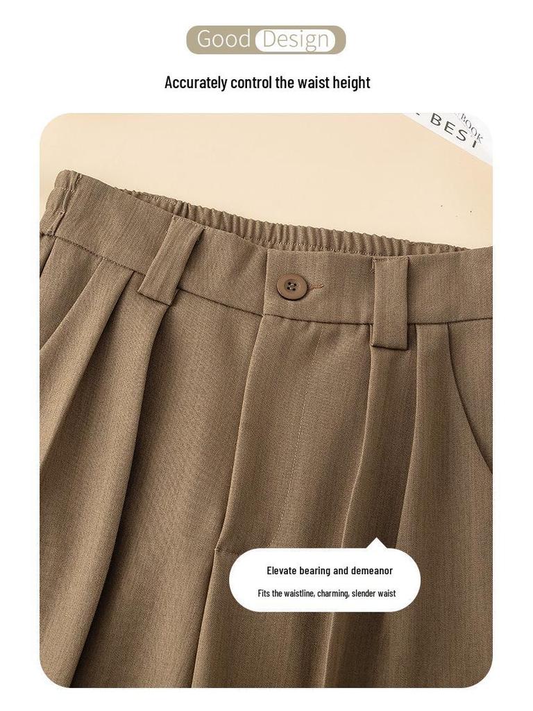 Costume Pantalon Harem Taille Haute pour Femme - Pantalon Cigarette Droit Décontracté Printemps/Été