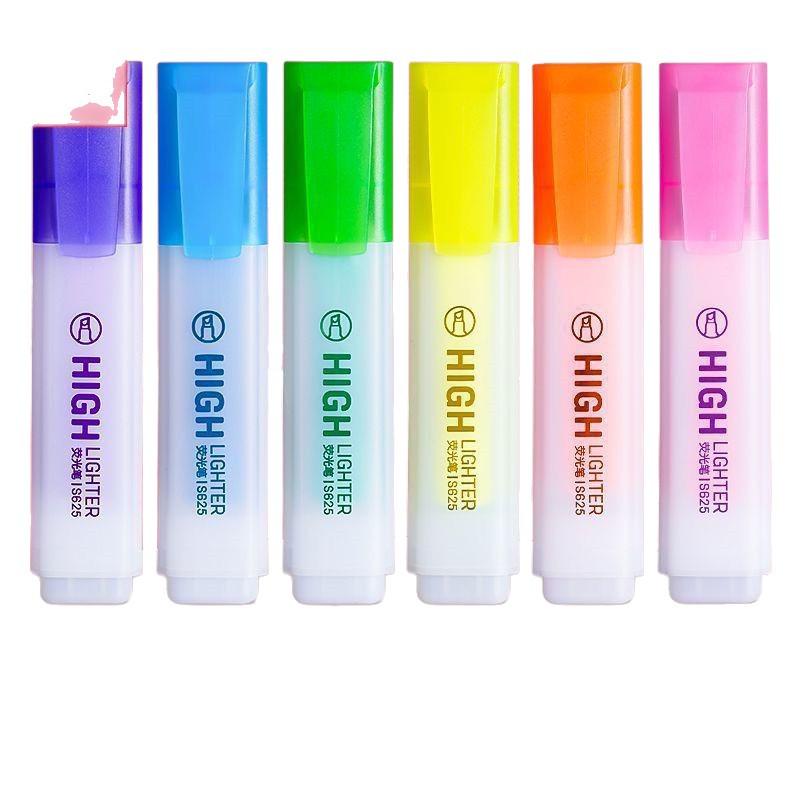 Conjunto de 6 Marca-Textos, Cores Doces, Traço Grosso