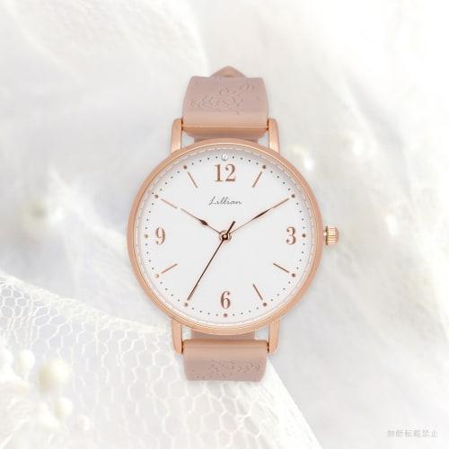 Fieldwork Women's Analog Watch with Silicone Strap and Flower Embossed Rose Pattern in Pink (JN043-2)