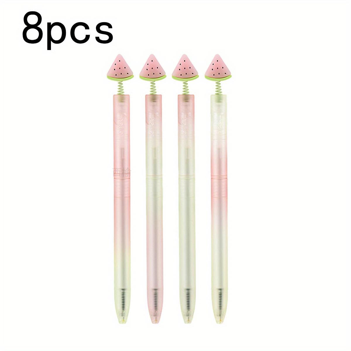 8pcs Color-changing Watermelon Neutral Pen Twist Pen Neutral Stroke Smooth ST Quick Dry 0.5 Student Brushing and Signing Pen Random style