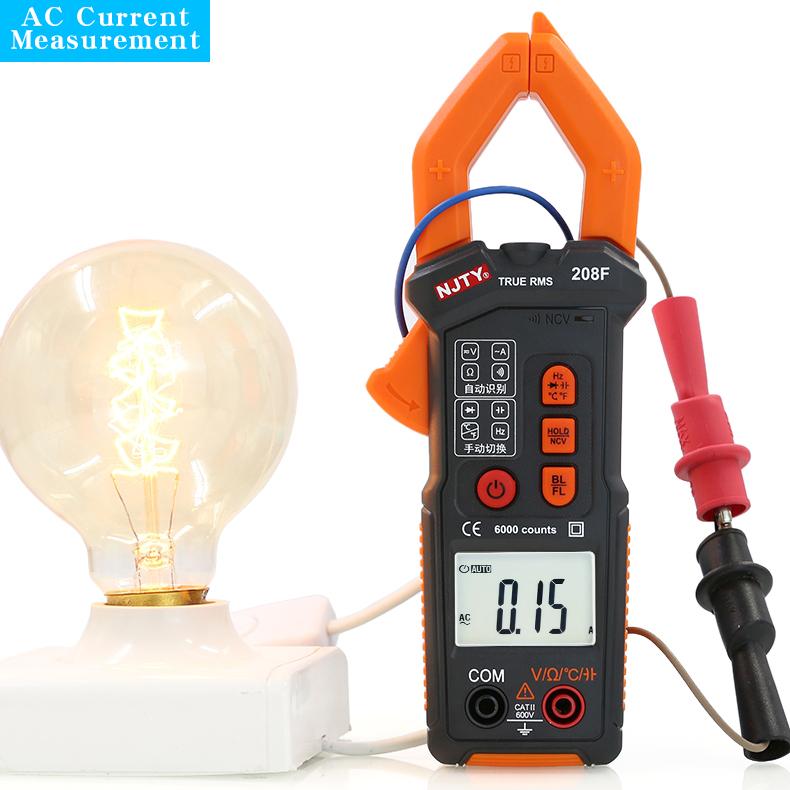 NJTY 208F Smart Clamp Meter, High-precision Electrical Multimeter, Universal Meter, and Capacitance Mete