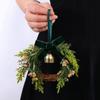 Velvet Bow Christmas Wreath Metal Bell Xmas Tree Hanging Ornaments Vintage Door Garland  Indoor