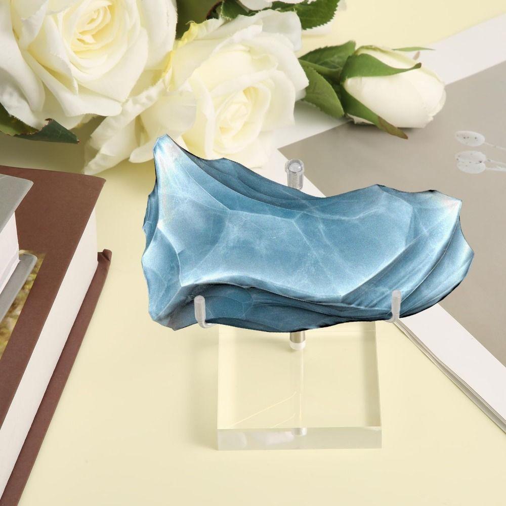 Soft Rubber Case Clear Acrylic Display Stand Round/Square Base Metal Mineral Rack  Crystal