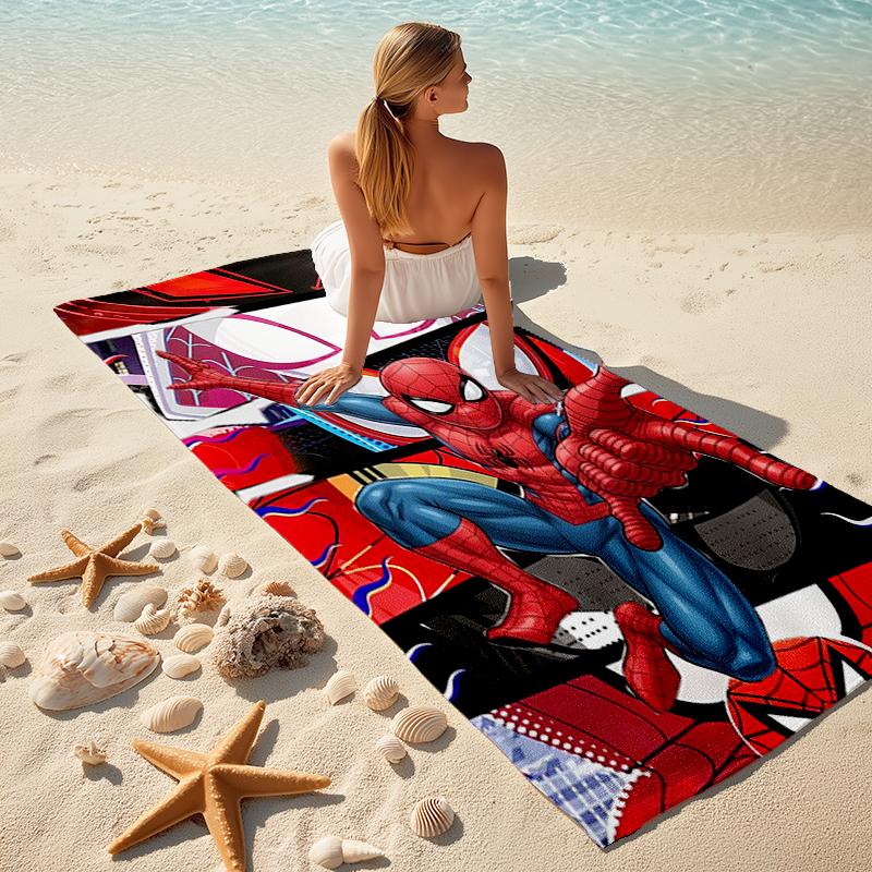 Spider-Man Beach Towel Outdoor Camping Beach Towel for Vacation Swim Outdoor Pool Absorbent Bath Towel