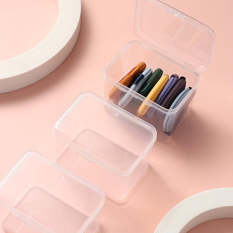 Transparent Square Makeup Storage Box, Swab Ball Holder Storage Box, Jewelry Beads Storage Box