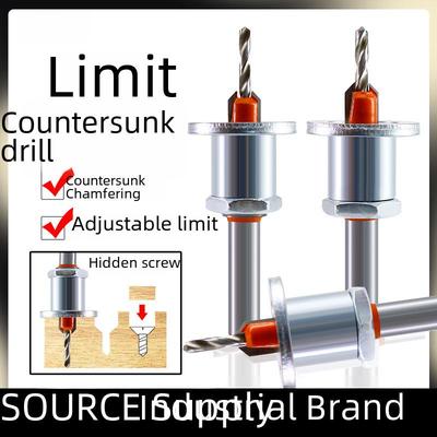 Slitinová záhlubníková vrtací hlava s omezovačem pro obrábění dřeva a montáž šroubů