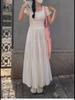 2024 Women's White A-Line Skirt: Spring/Summer High-End Spliced Design