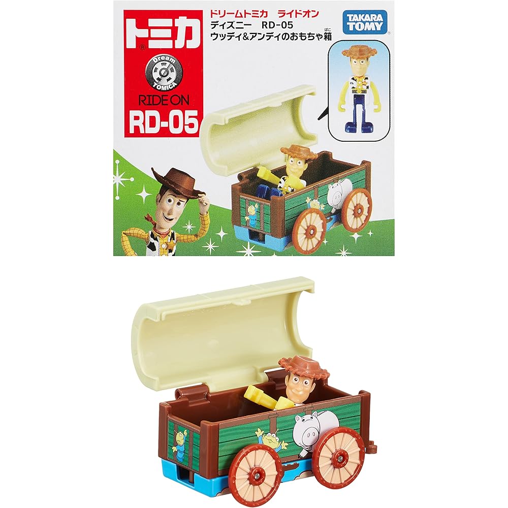 

Takara Tomy Tomica Dream Tomica Ride-On Disney Woody & Andy Toy Box Mini Car Toy for Ages 3 and Up
