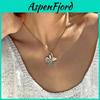 Floral Metal Pendant Necklace With Alloy Charm For Women Fashion Jewelry Set