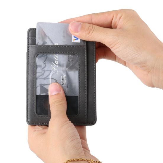 Mini Portafoglio Antimagnetico Resistente all'Usura Multi Scomparti Ampia Capacità Custodia Protettiva Minimalista Anti Rfid Portafoglio per Carte d'Identità e Credito Regalo Aziendale