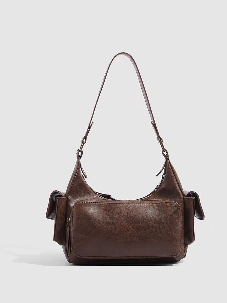 JIAERDI Retro Y2k Underarm Bag Purse Women High Street Leather Chic Brown Handbag Ladies Vintage Shoulder Bags Bolsos De Mujer