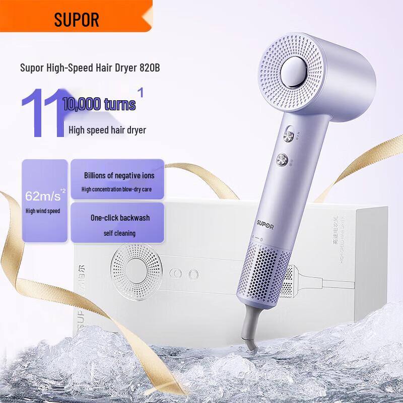 Supor EHDH-H820B High-Speed Negative Ion Hair Dryer CN plug (adapter included)
