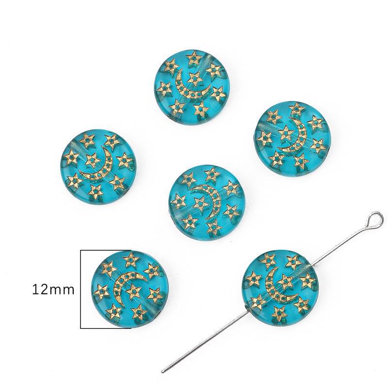 Handmade Retro Baroque Star, Moon & Flower Beads for DIY Earrings, Bracelets & Hair Accessories