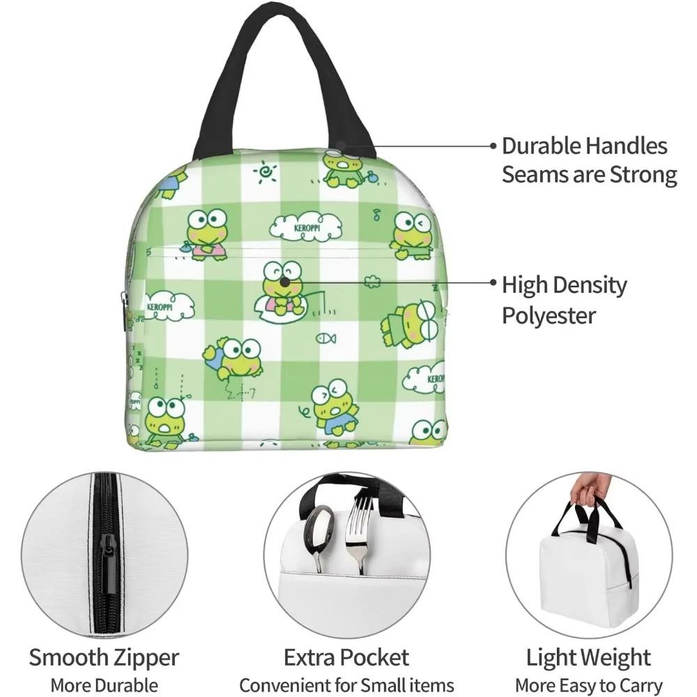 Cute Forg Thermal Lunch Bag Reusable Insulated Bento Lunch Box for Women Girls Work School Picnic 8.5x8x5 Inch