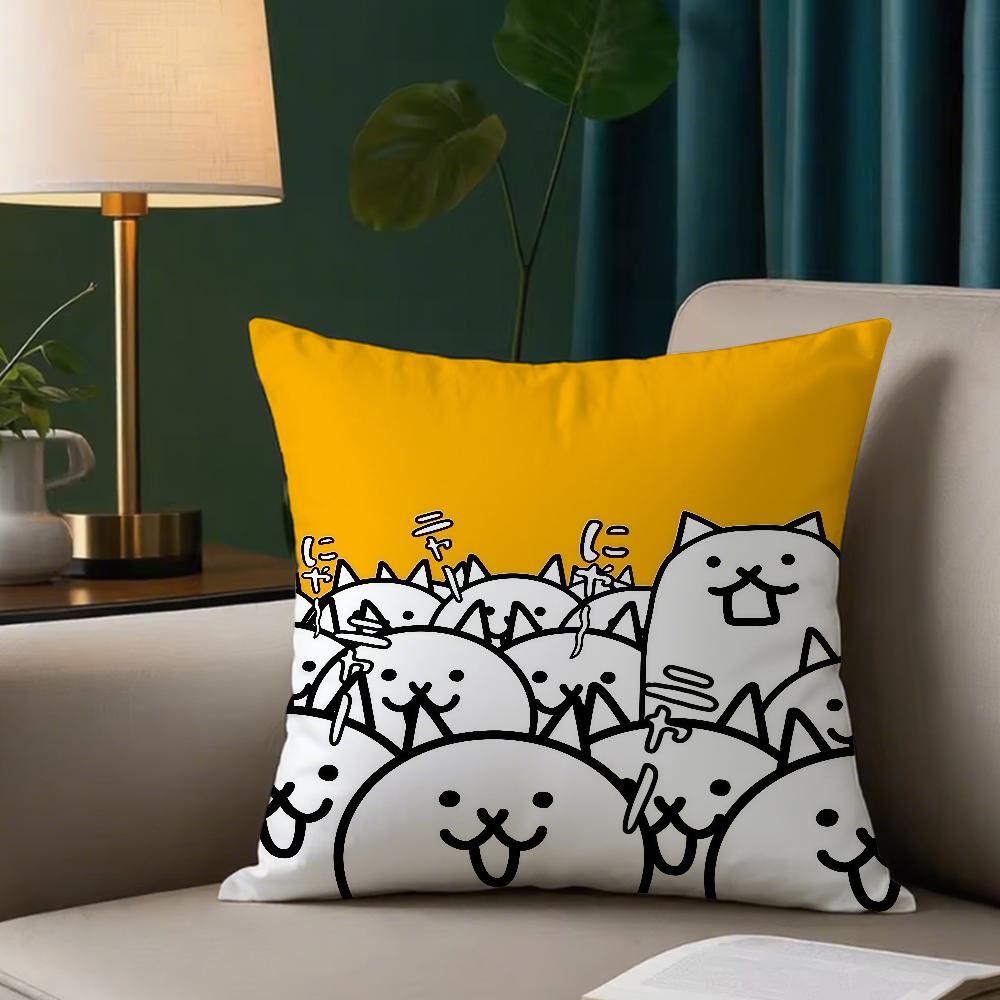 The B-Battle Cats Pillow Case Square Double-Sided Printing Sofa Cushion Cover Bedroom Bedside Pillowcover