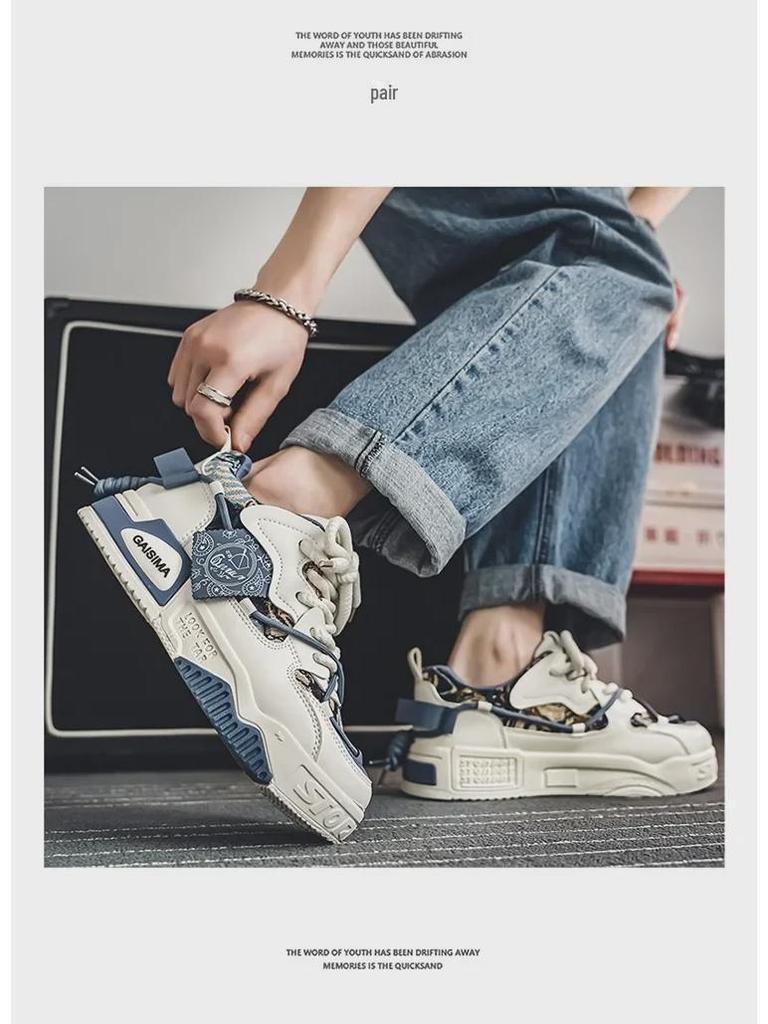 2025 Neue Frühlings-Sneakers für Herren mit dicken Sohlen - Weißes lässiges Sportdesign