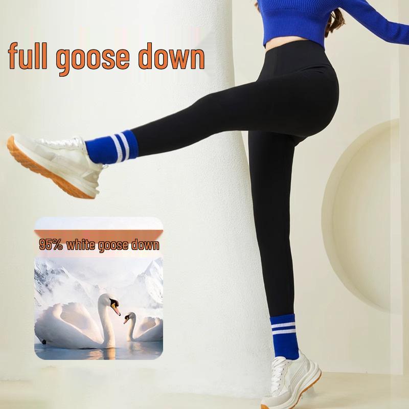 

2025 Women s Goose Down Barbie-Style Winter Leggings - Cold Protection Harbin Cotton Pants Extra Large