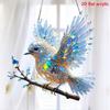 Crystals Skys Bluebirds Stained Art Ornaments,Vibrant 2D Acrylic Colored Birds With Chain,Crystals Birds Hanging Decoration