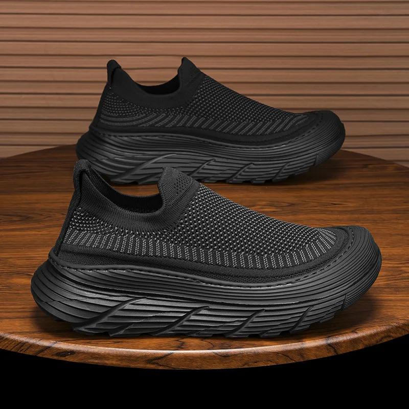 Thick Sole Men Running Shoes Comfortable And Non Slip Mesh Breathable Men‘s Casual Sneakers 2024 Trendy Versatile Mens Loafers