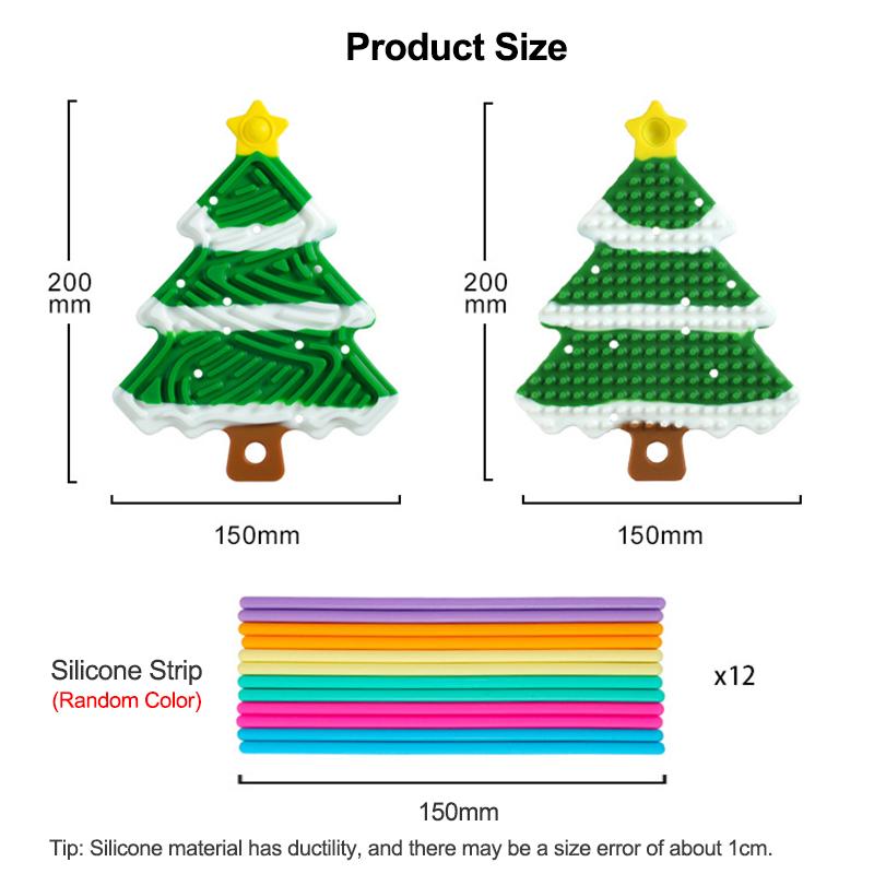 3D Silicone Texture Stress Relief Toy Puzzle Portable Fine Motor Skills Busy Board Christmas Activity Design Tree Shape