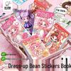 Mini Cute Stickers Bean Book: Pocket-Sized Stress Relief & Fun Notebook