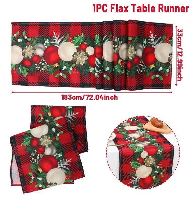 

Рождественская льняная дорожка для стола, веселое рождественское украшение для дома 2024, дорожка для стола, рождественское украшение, подарок на Новый год 2025