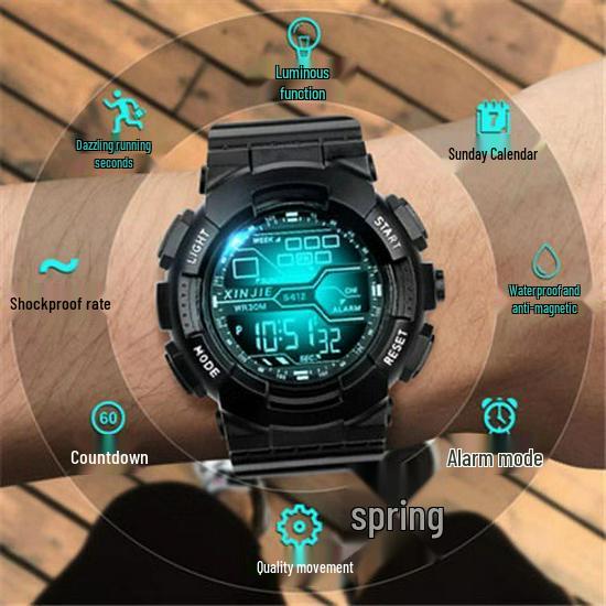 30m Waterproof LED Sports Watch - Minimalist & Trendy for Men & Students