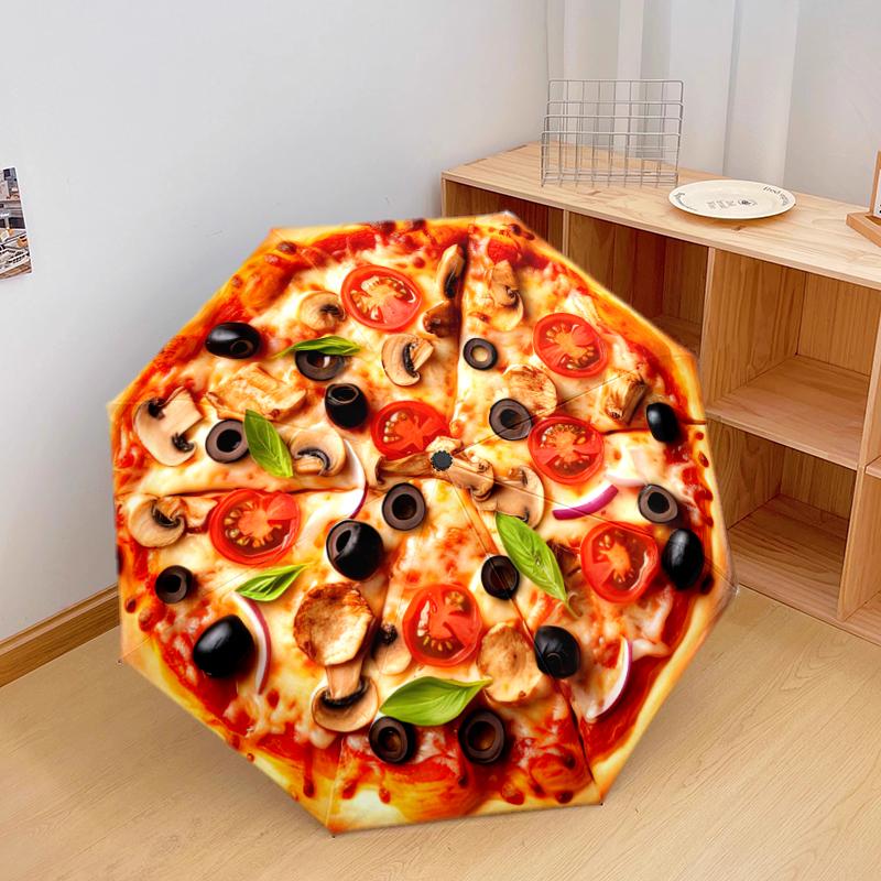 1PC Food theme Umbrella Portable Folding Umbrella Iron Frame Hole Bone Structure Outdoor Home Umbrella A1