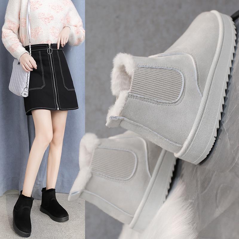 2025 Fleece-Lined Plus Size Women's Winter Slip-On Ankle Snow Boots