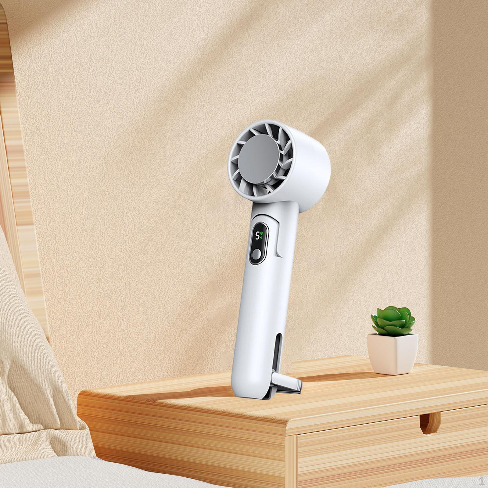 

Охлаждающий вентилятор, портативный вентилятор, низкий уровень шума, интеллектуальный цифровой дисплей, многофункциональный портативный складной белый