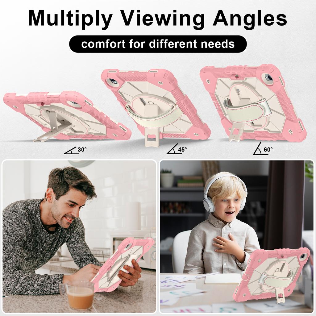 Heavy Defense Armor Tablet Case For Samsung S11 S10 S9 FE A11 A9 Plus A7 Lite Tablet Stand Case Thick Shockproof with Rotating Strap Kickstand Cover