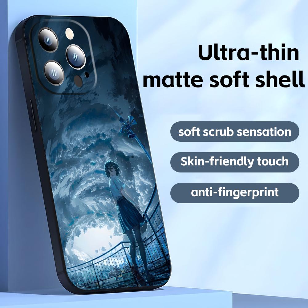 

chooco Girl and Cat s Travel Phone Case For iPhone17 16 16e 15 14 13 12 11 Plus Mini Pro Max Soft black Shockproof Cover iPhone Air