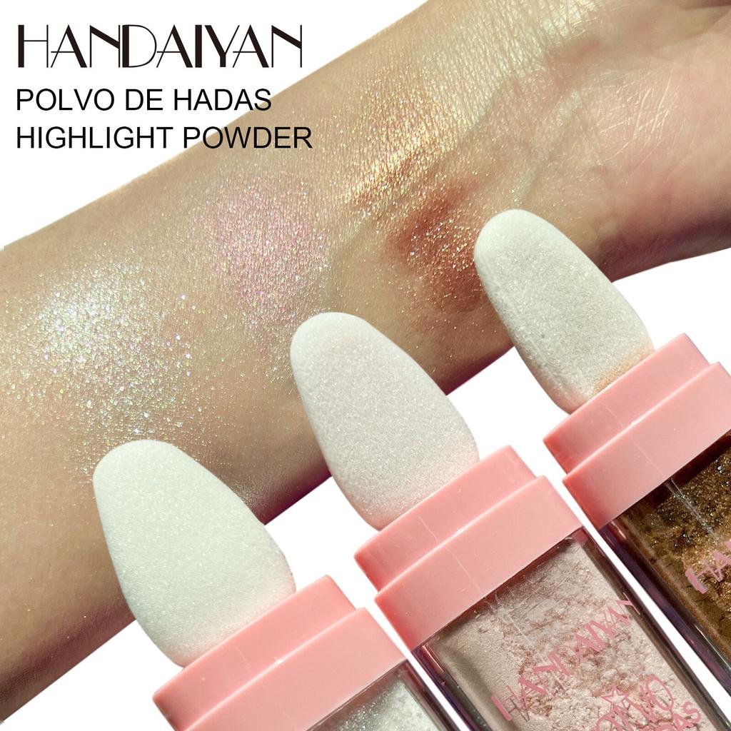 3 Colors Highlighter Powder Polvo De Hadas Glitter Powder Shimmer Contour Blush Powder Makeup for Face Body Highlight Makeup 9g