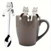 1pc Stainless Steel Coffee Spoon Lovely Cute Cat Shape Teaspoon Dessert Snack Scoop Ice Cream Mini Spoons Tableware