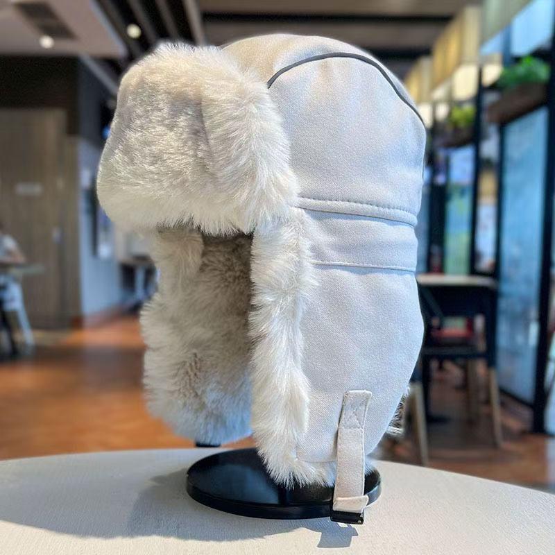 Winter Warm Fleece Lined Ear Protection Hat Men Women Outdoor Cycling Motorbike Windproof Thermal Cap