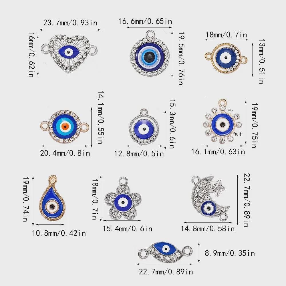 Set Colier cu Pandantiv Ochiul Turcesc și Brățară cu Accente Albastre în Formă de Picătură