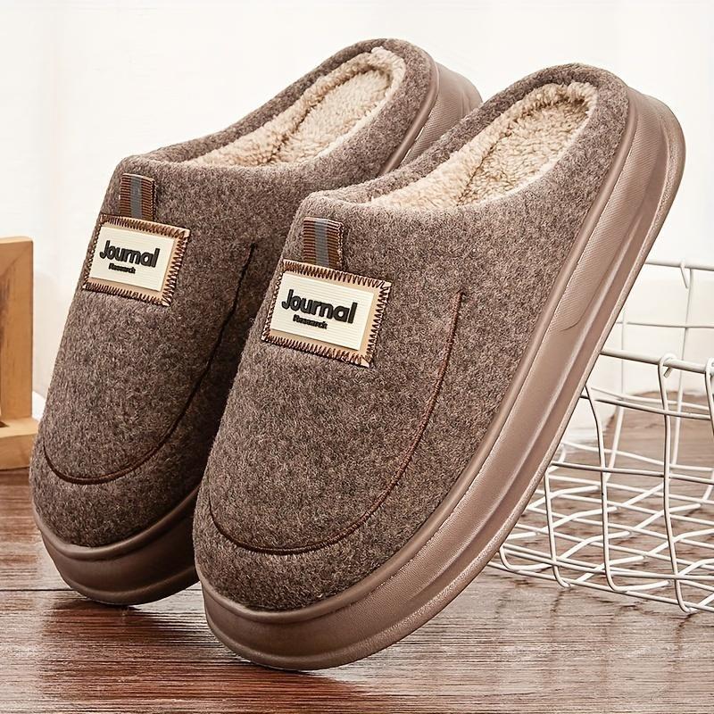 Fuzzy House Slippers Men Comfy Memory Foam Lightweight Fashion Couple Shoes Winter Warm Plush Casual Slippers
