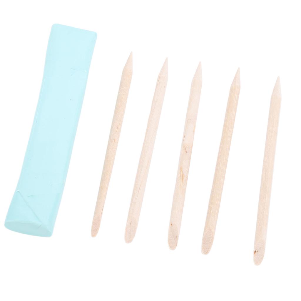 Watch Repairing Cleansing Clay with 5 Wooden Sticks Grease Removal Watch Maintenance Tool for Watch