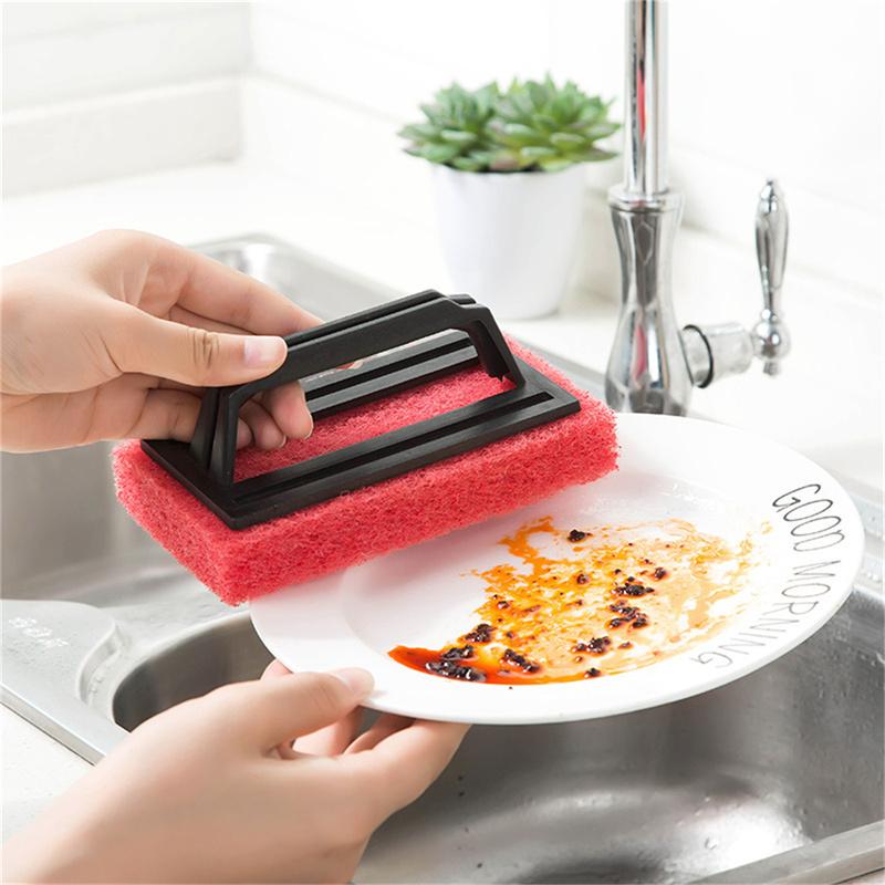 The Kitchen Decontamination Tape Handle Sponge Bottom Clean Brush Sponge Wipe