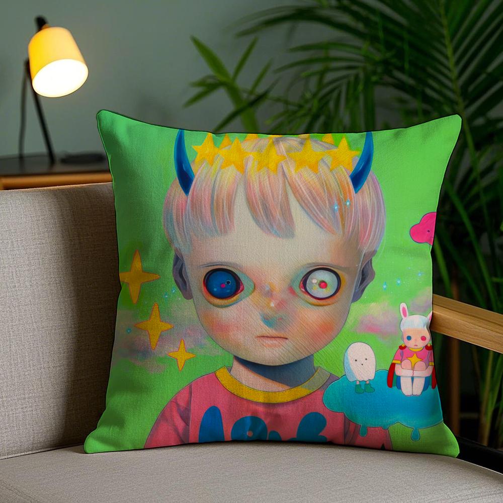 Cute Boy H-Hikari Shimoda Cushion Cover Soft Short Plush Double-Sided Printing Home Decor Machine Washable Pillow Case Gift