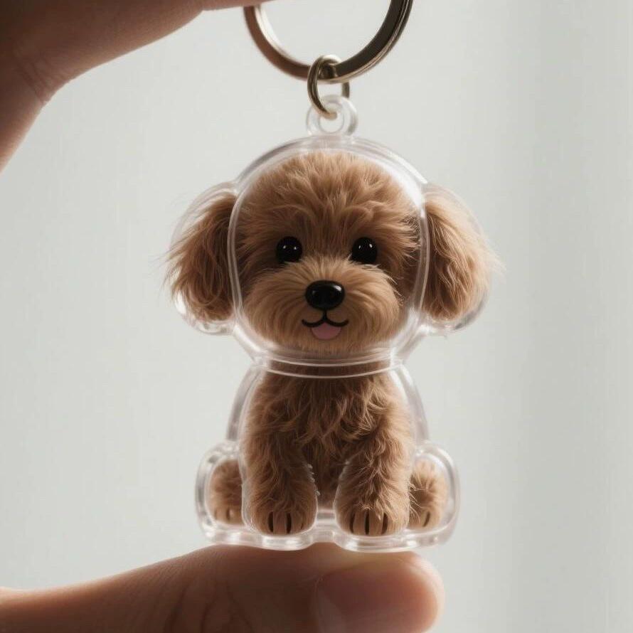 Puppy Transparent Hair Storage Box - Cute Pom-Pom Animal Dustproof Keepsake Decoration Gift