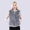 Autumn Winter Fashion Girl 100% Genuine Rex Rabbit Fur Vest Natural Warm Rex Rabbit Fur Gilet Women Real Fur Sleeveless Jacket