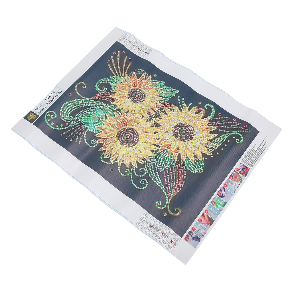 Rhinestone Painting Kit Sunflower Pattern Shiny Exquisite DIY Home Wall Decoration 5D Painting Art