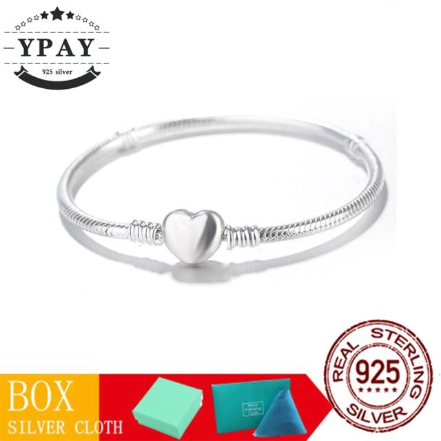 100 %Original Sterling Color Fashionable Jewelry Snake Chain Wrist Bracelet Women Shining Crown O Fit Charm Beads Clips Trendy Present