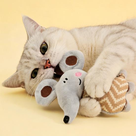 Cat Plush Toy Stuffed Animal Cute Mouse Chick Catnip Toy Penguin Shape Soft Chew Toy