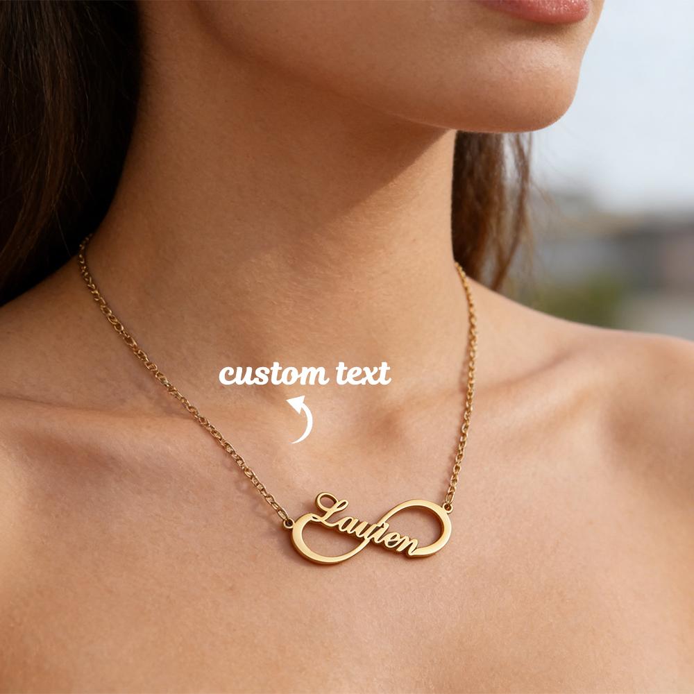 Custom Name Infinity Necklaces Women Family Mather Personalized Stainless Steel Two Name Birth Date Necklace Jewelry Best Gift