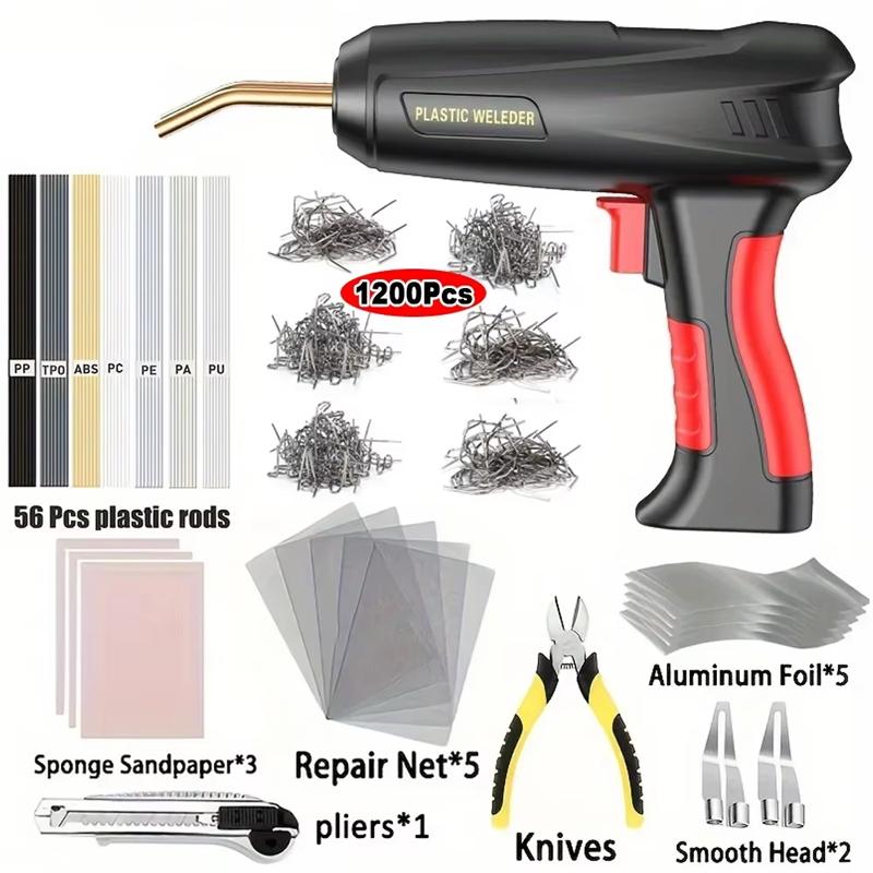 200W Hot Welding Machine for Auto Body Bumper Repair Plastic Crack Fix Kit 2 in 1 Plastic Welder Gun Auto Body Repair Tool